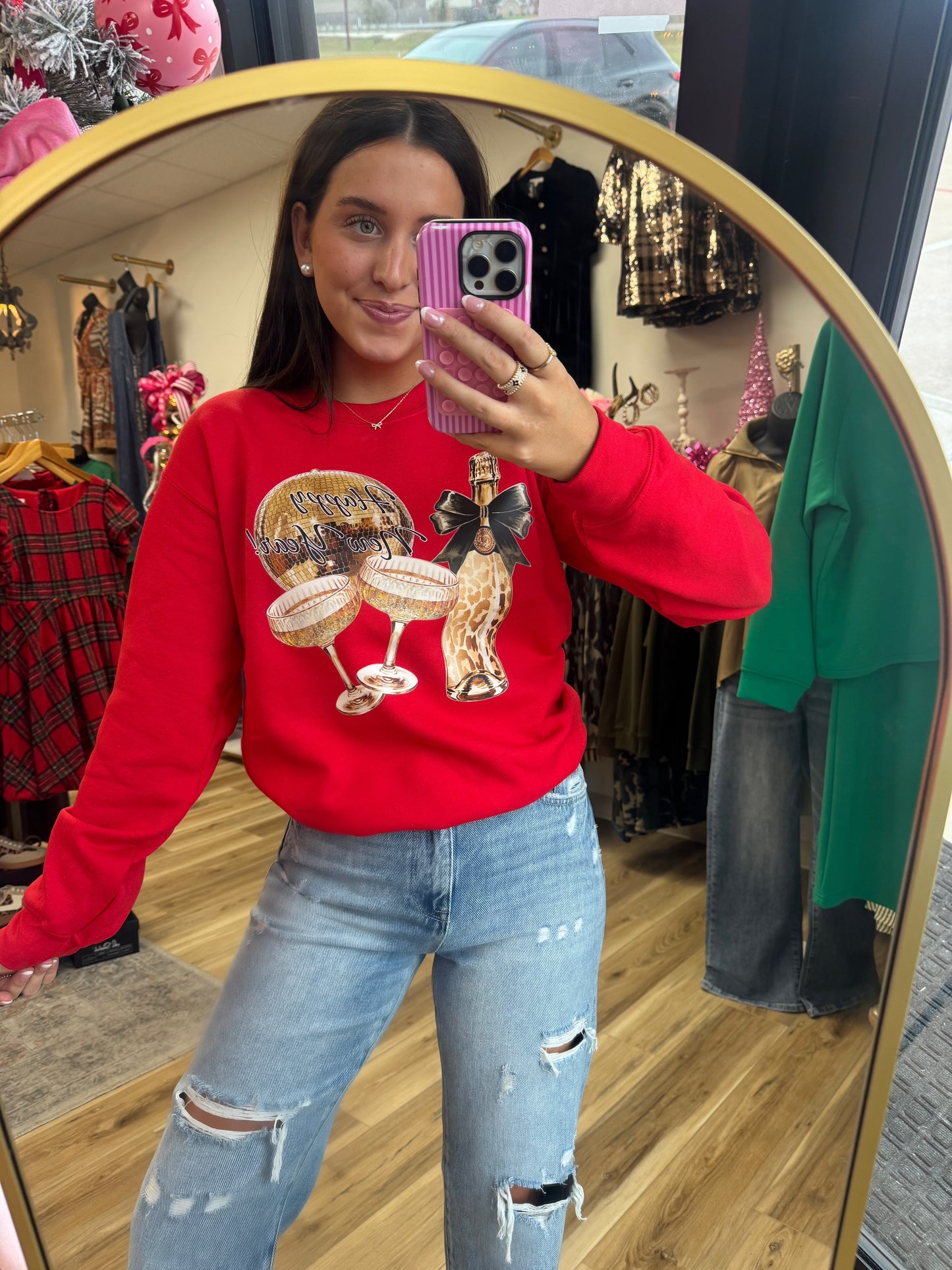 Pop The Champagne Happy New Year Sweatshirt