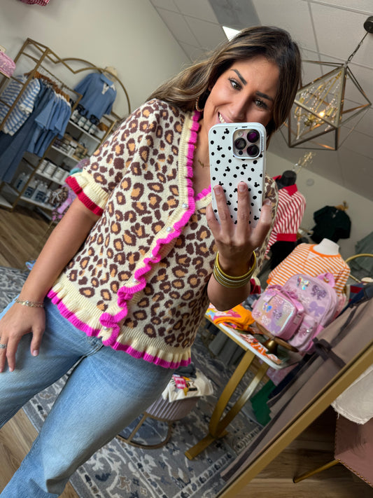 Leopard Ruffled Pearl Swear