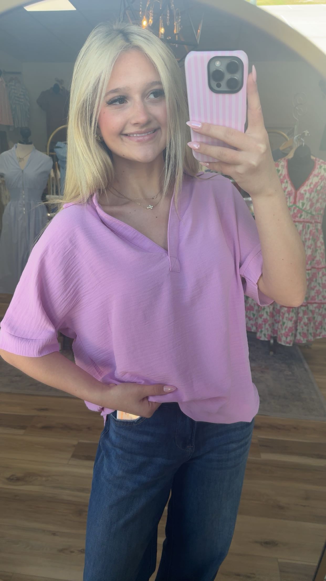 Purple Collared Top