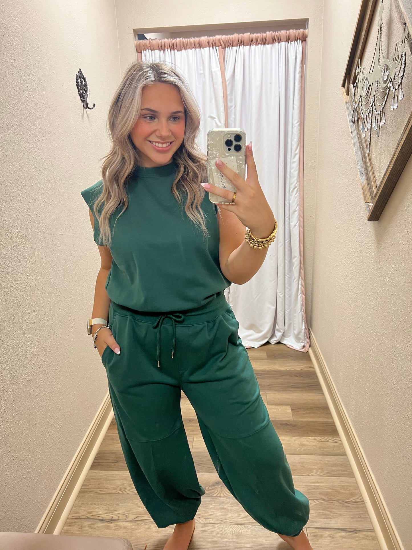 Green Open Back Jumpsuit