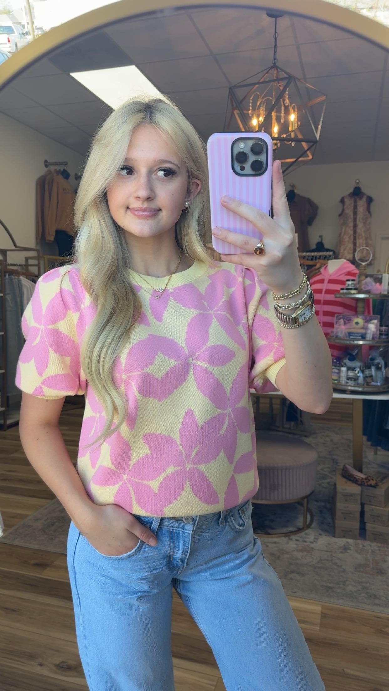Floral Pink/Yellow shirt