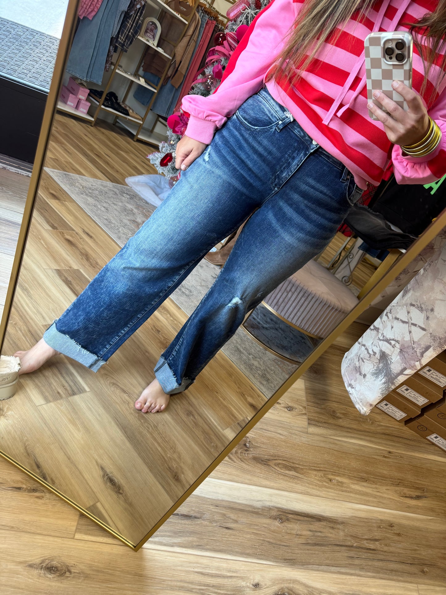 Dark Wash Mid Rise Jean