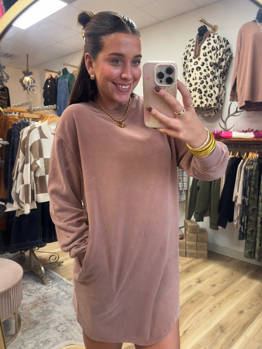 Mauve sweatshirt dress