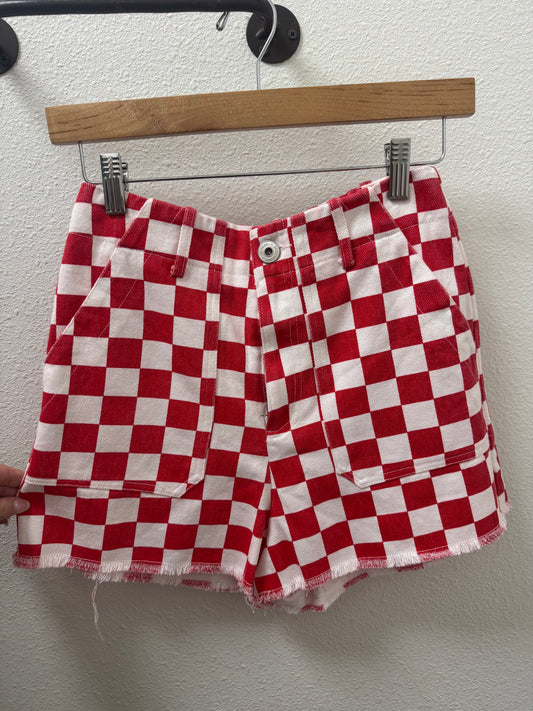 Red Checkered Shorts