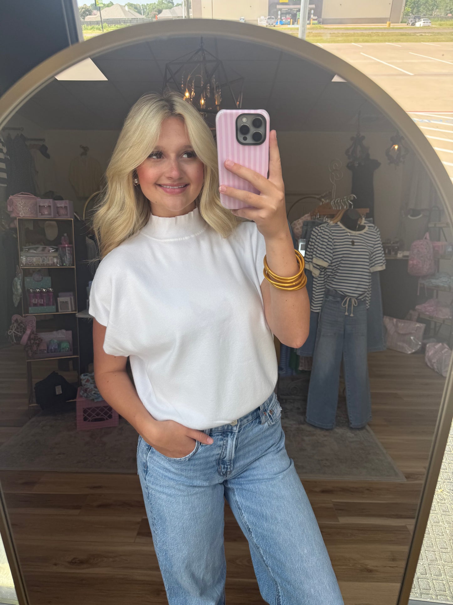 The White Mock Neck Shirt