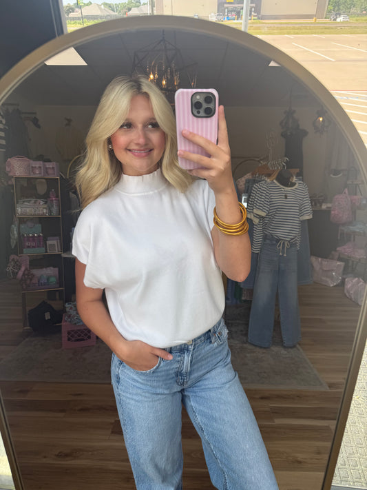 The White Mock Neck Shirt
