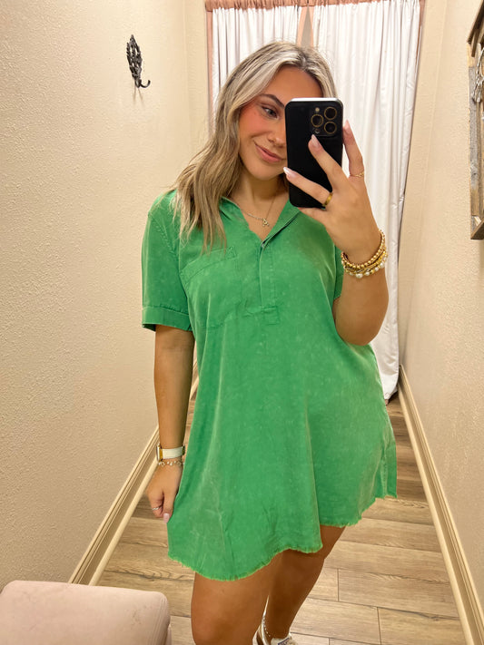 Green Denim Dress