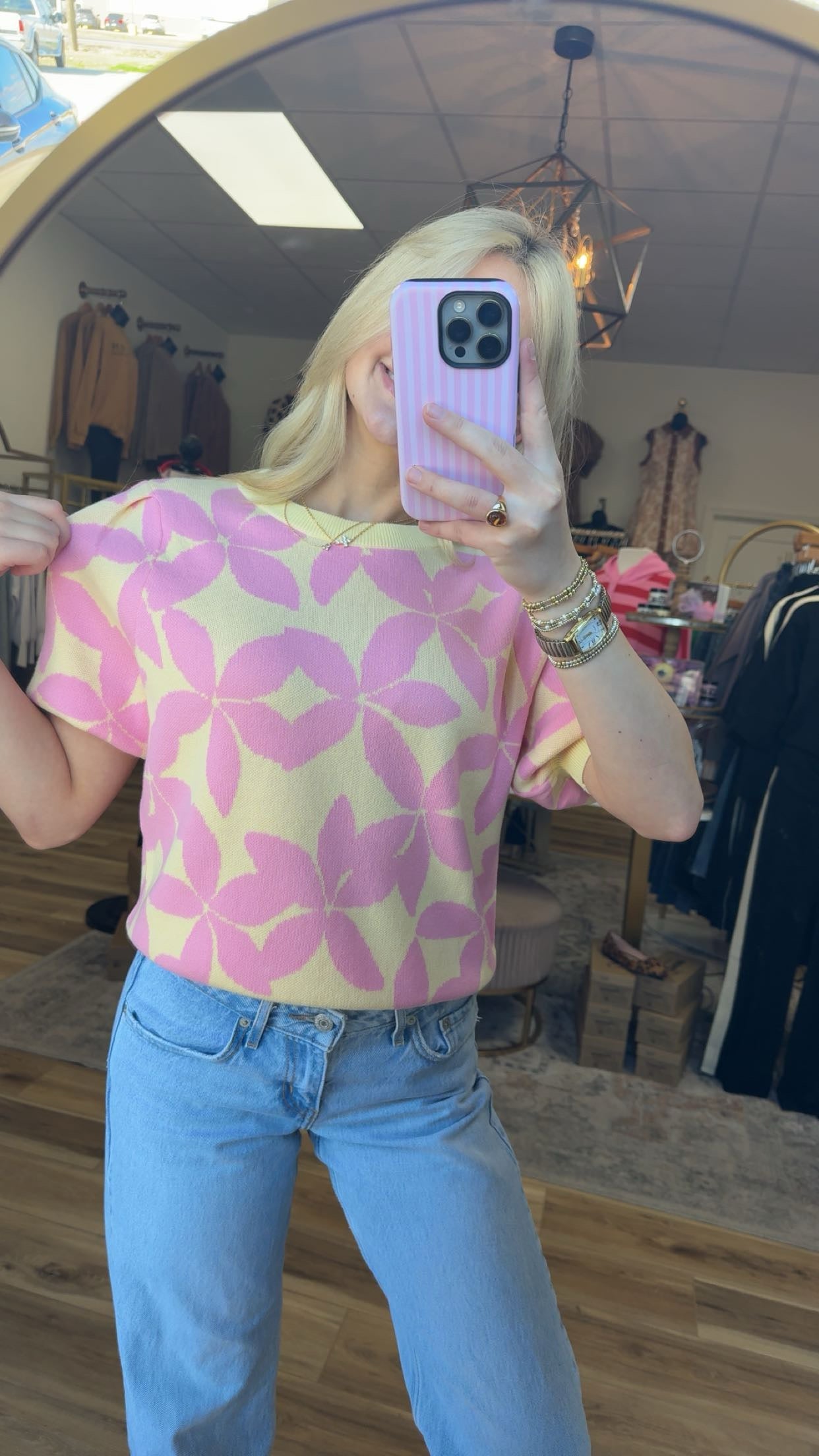 Floral Pink/Yellow shirt