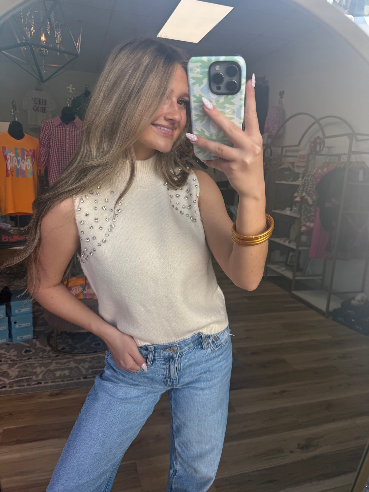 Cream Turtle Neck Sweater Top