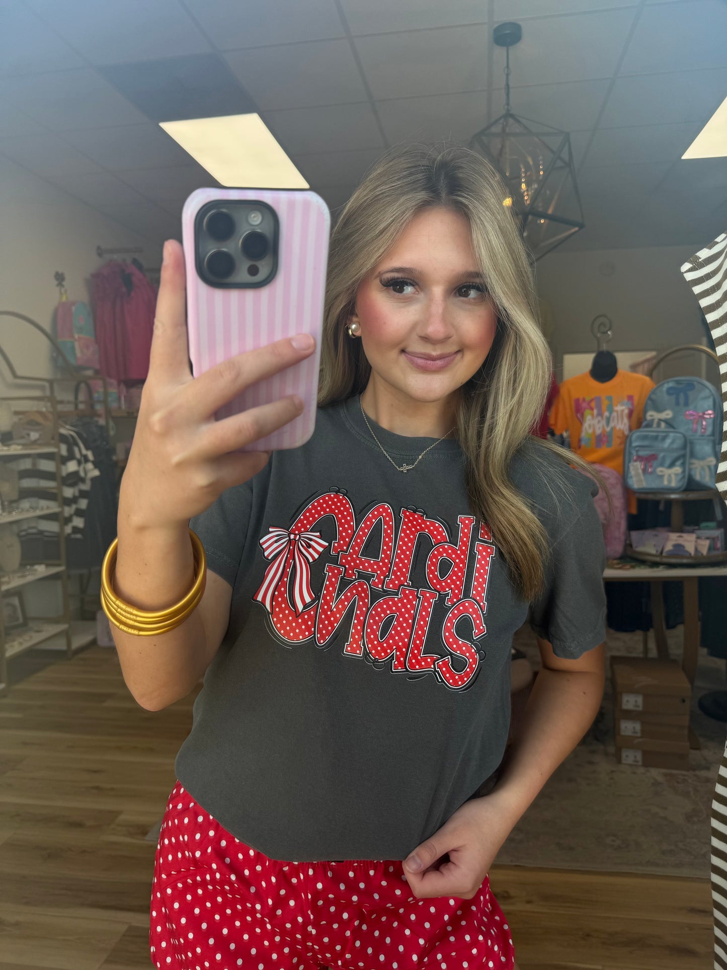 Gray/Red Cardinals Gameday Tee