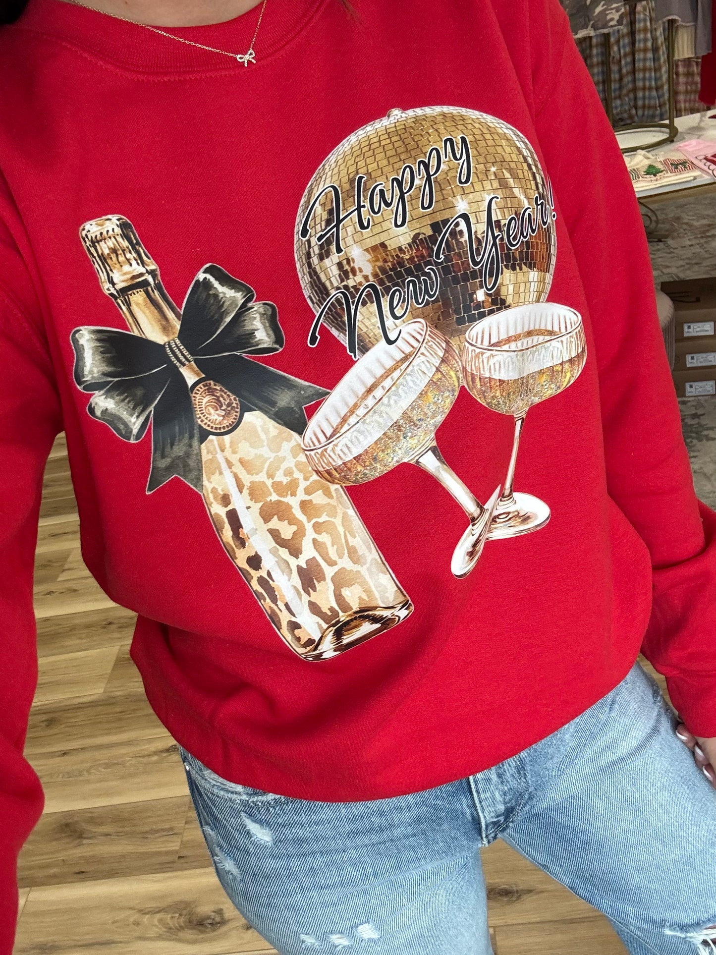 Pop The Champagne Happy New Year Sweatshirt