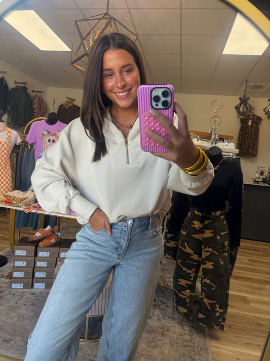 Beige Half Zip