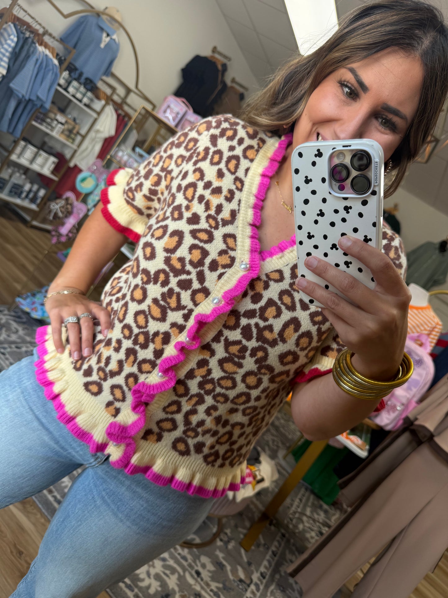 Leopard Ruffled Pearl Swear