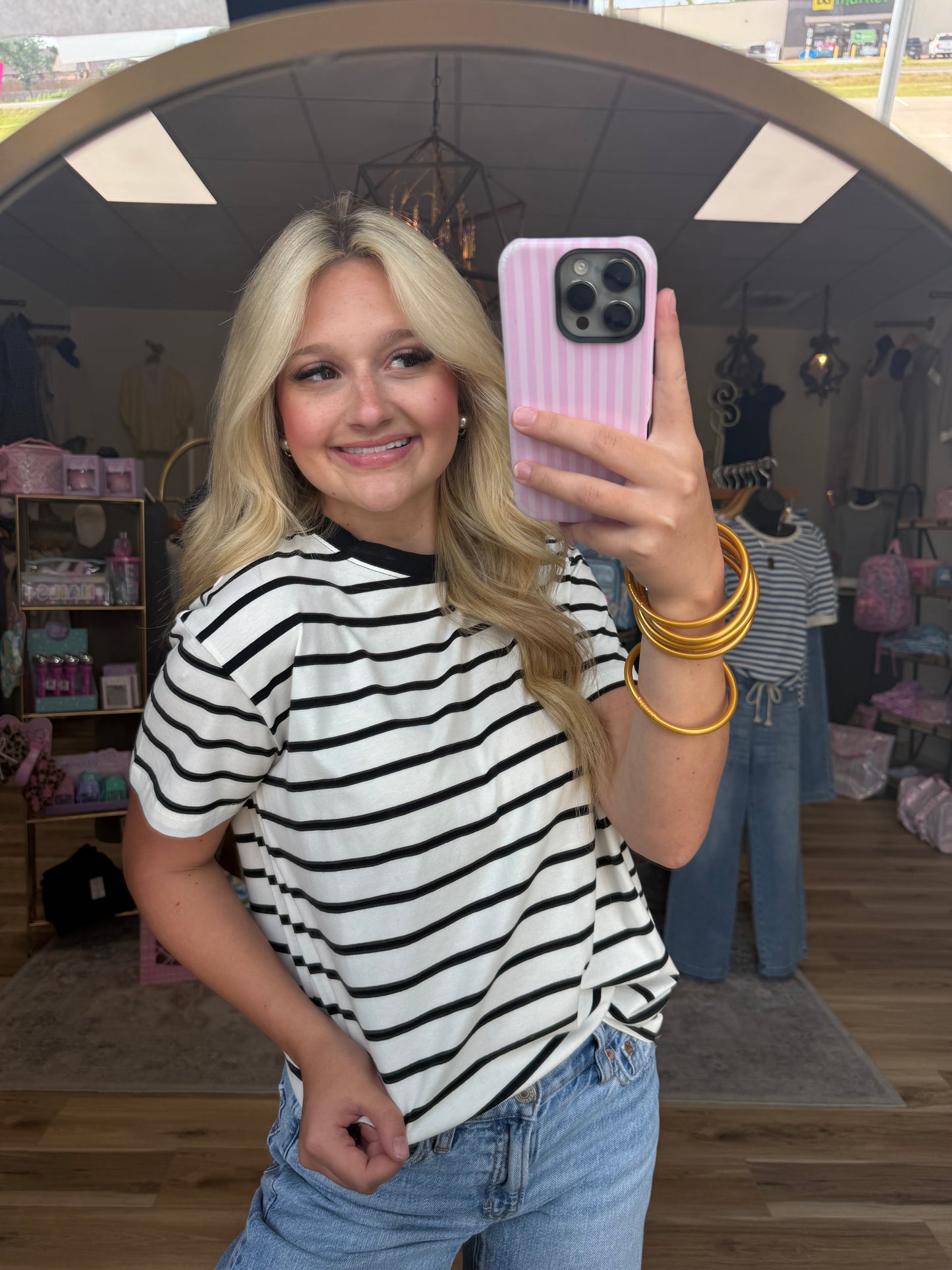 Black//White Basic Striped Tee