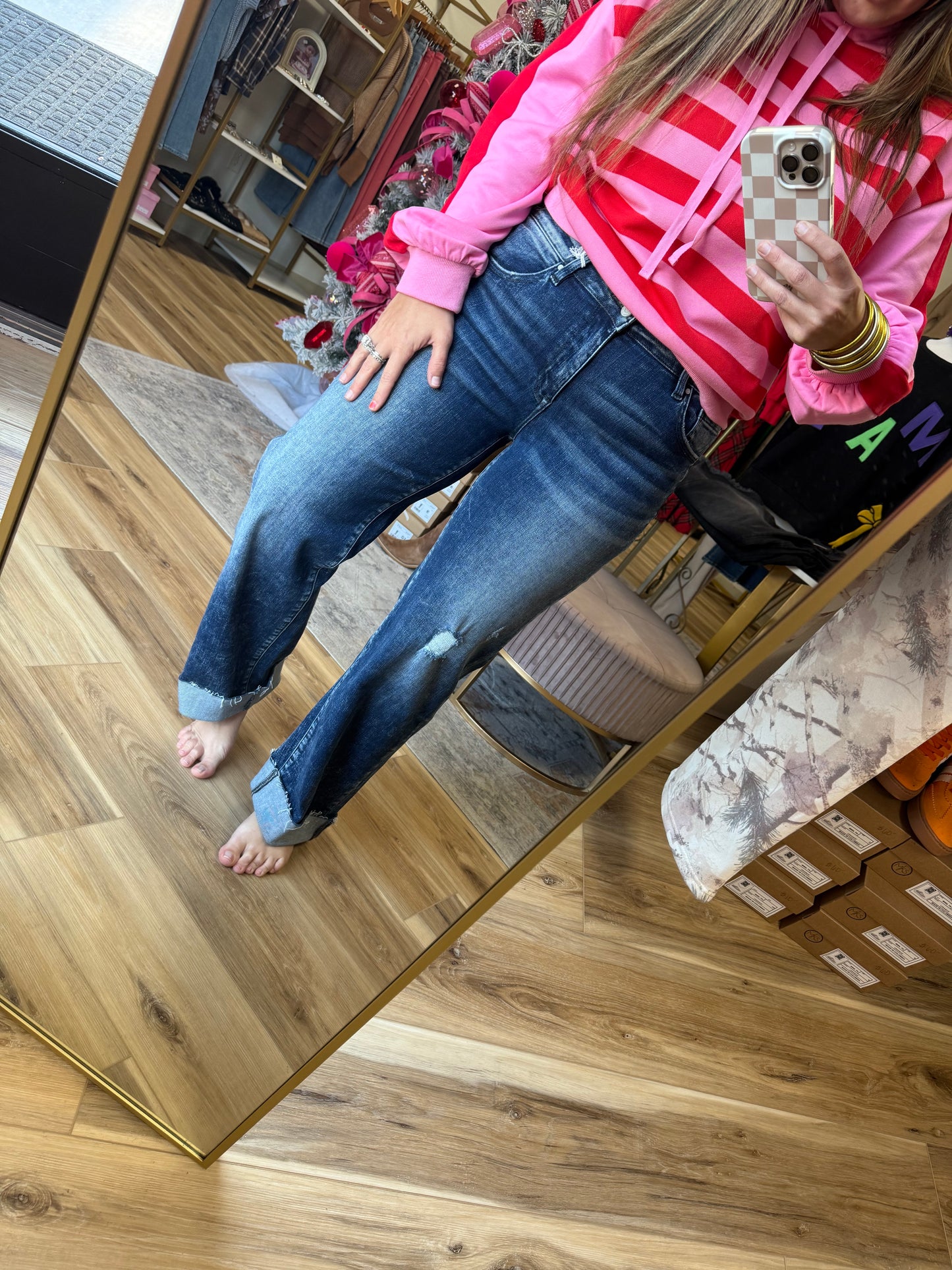 Dark Wash Mid Rise Jean