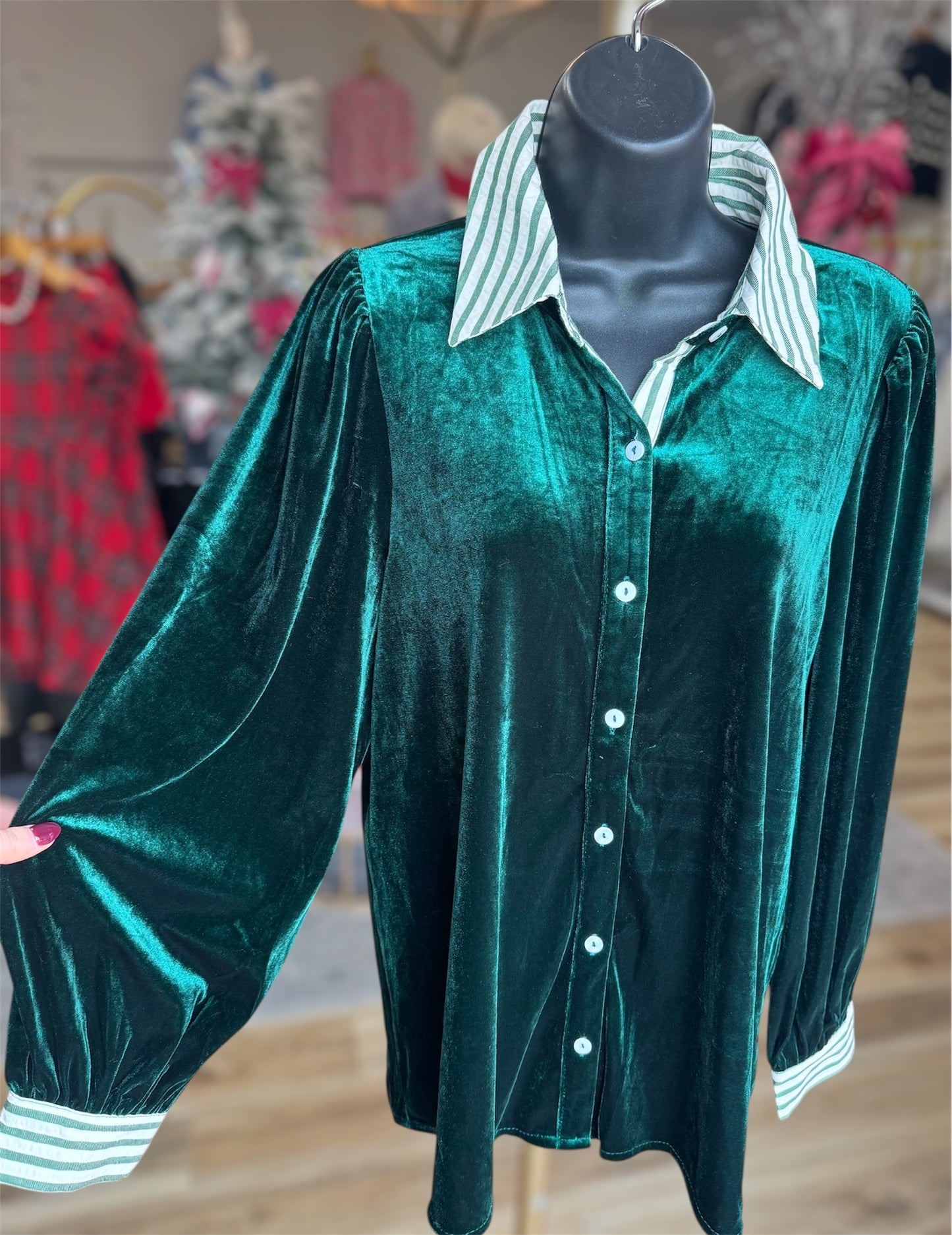 The Velvet Button Up Top