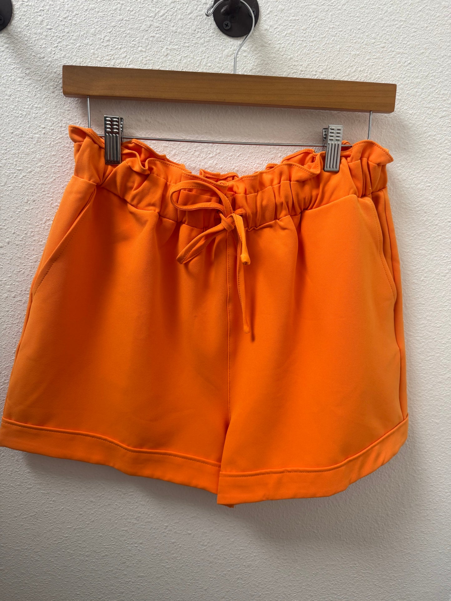 Orange Ruffle Dress Shorte