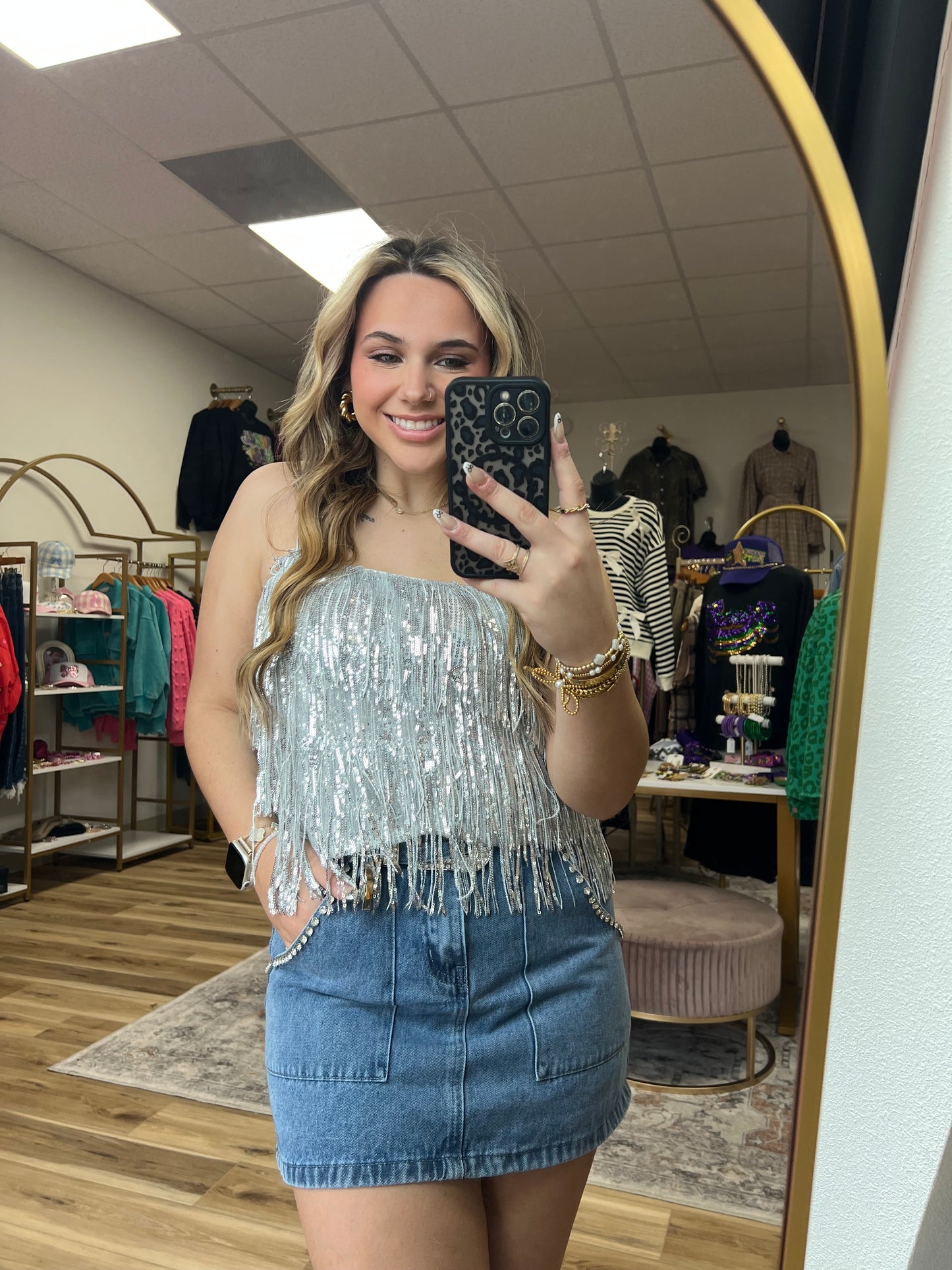Denim Bling Skirt