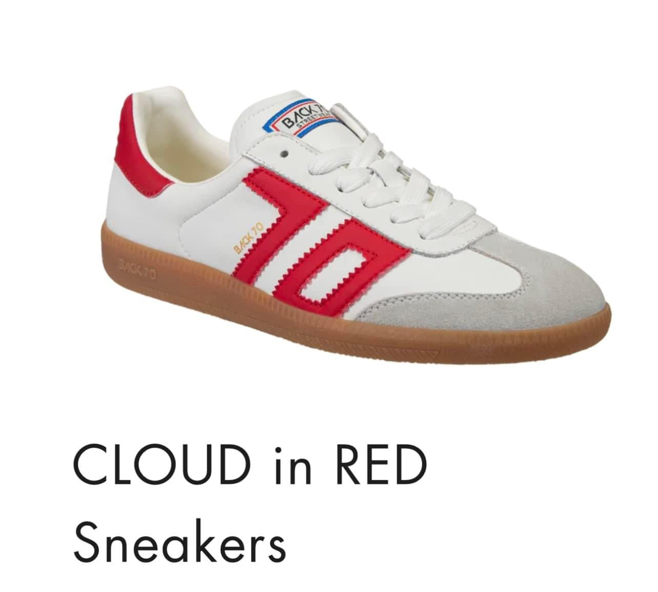 White and Red Back 70 Sneakers