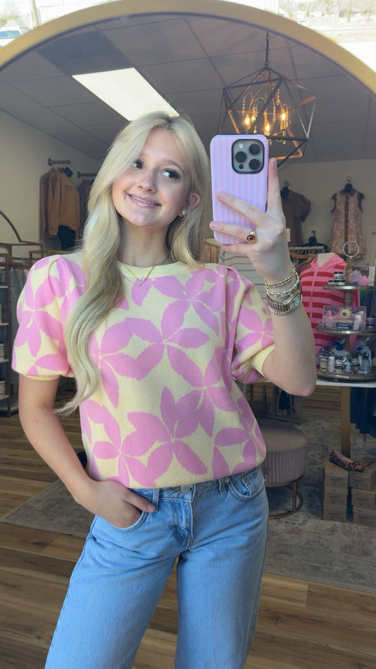 Floral Pink/Yellow shirt