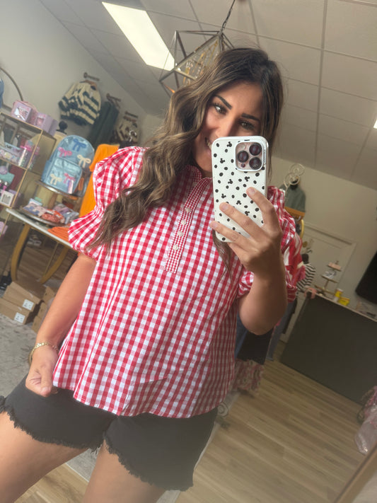 Red Plaid Top