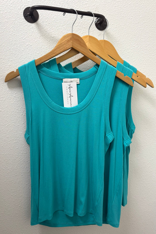 Teal Scoop Neck Tank