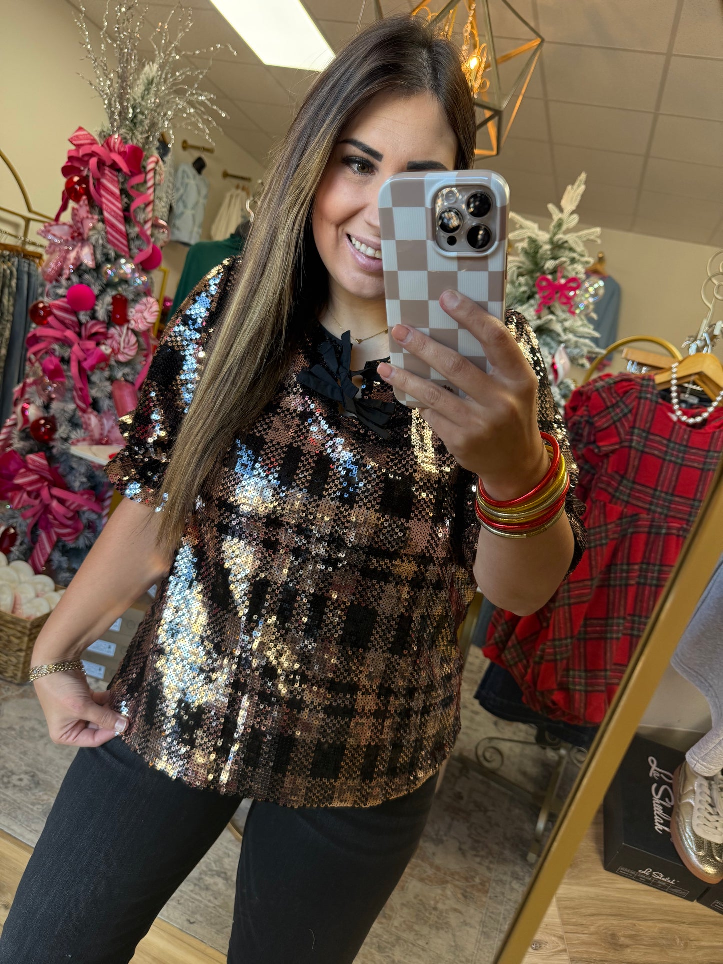 Black/Gold Sequin Top