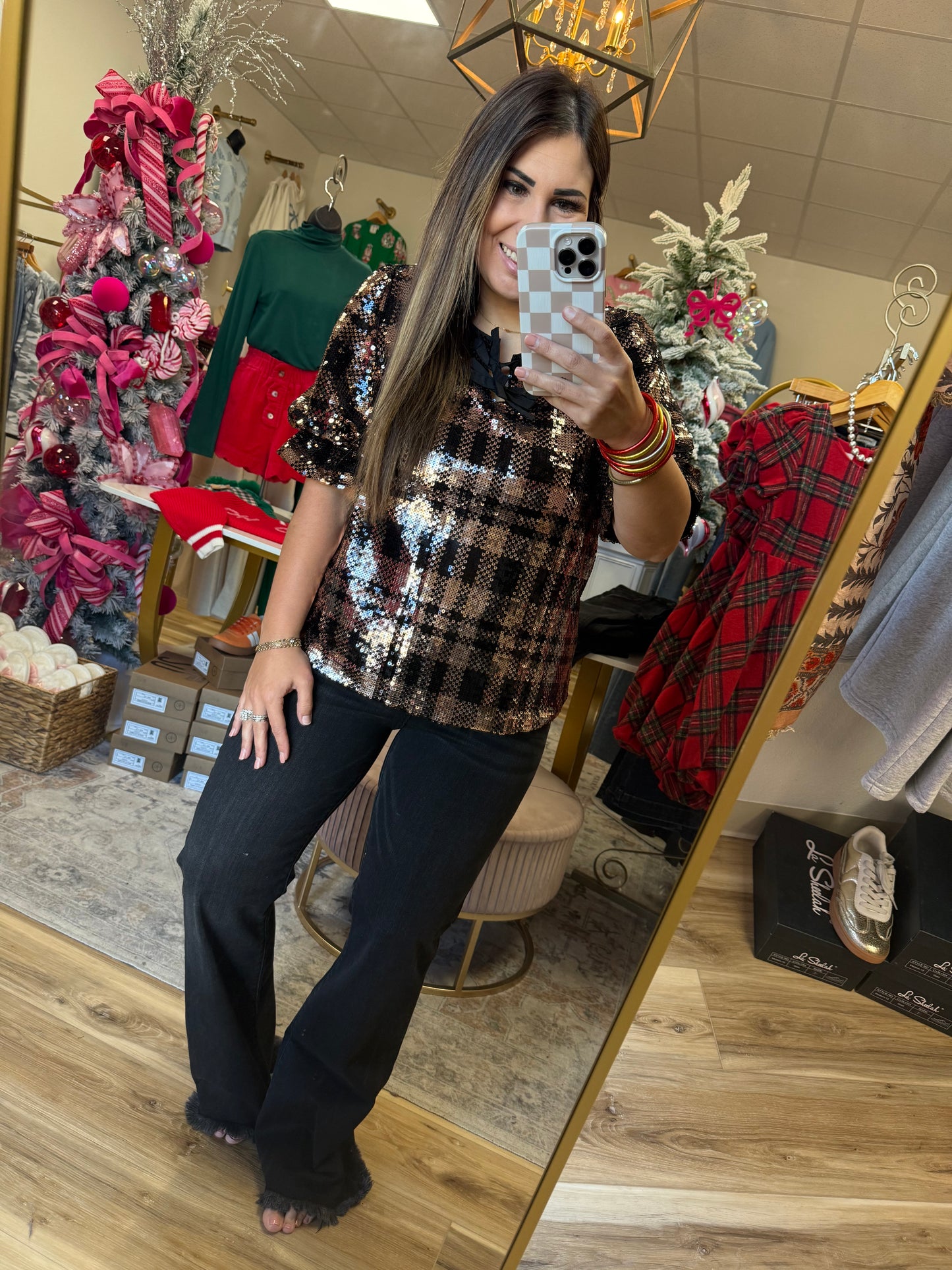 Black/Gold Sequin Top