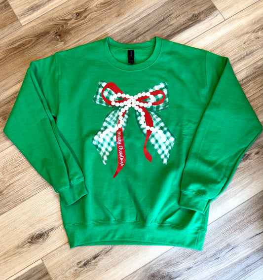 Merry Christmas Bow Sweatshirt
