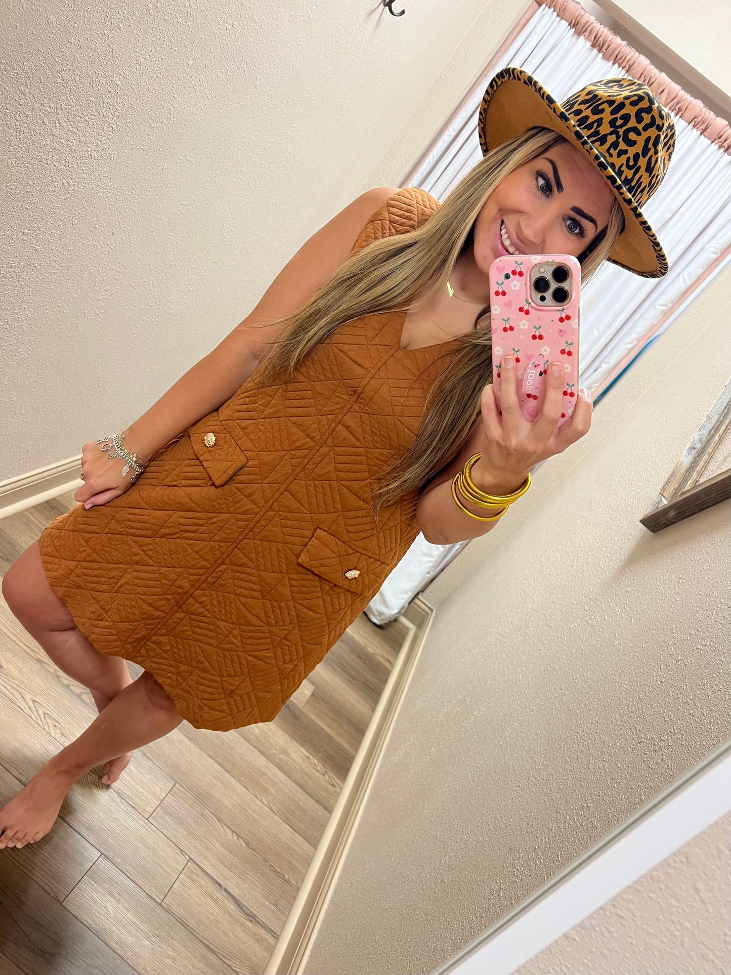 Brown Quilted Dress