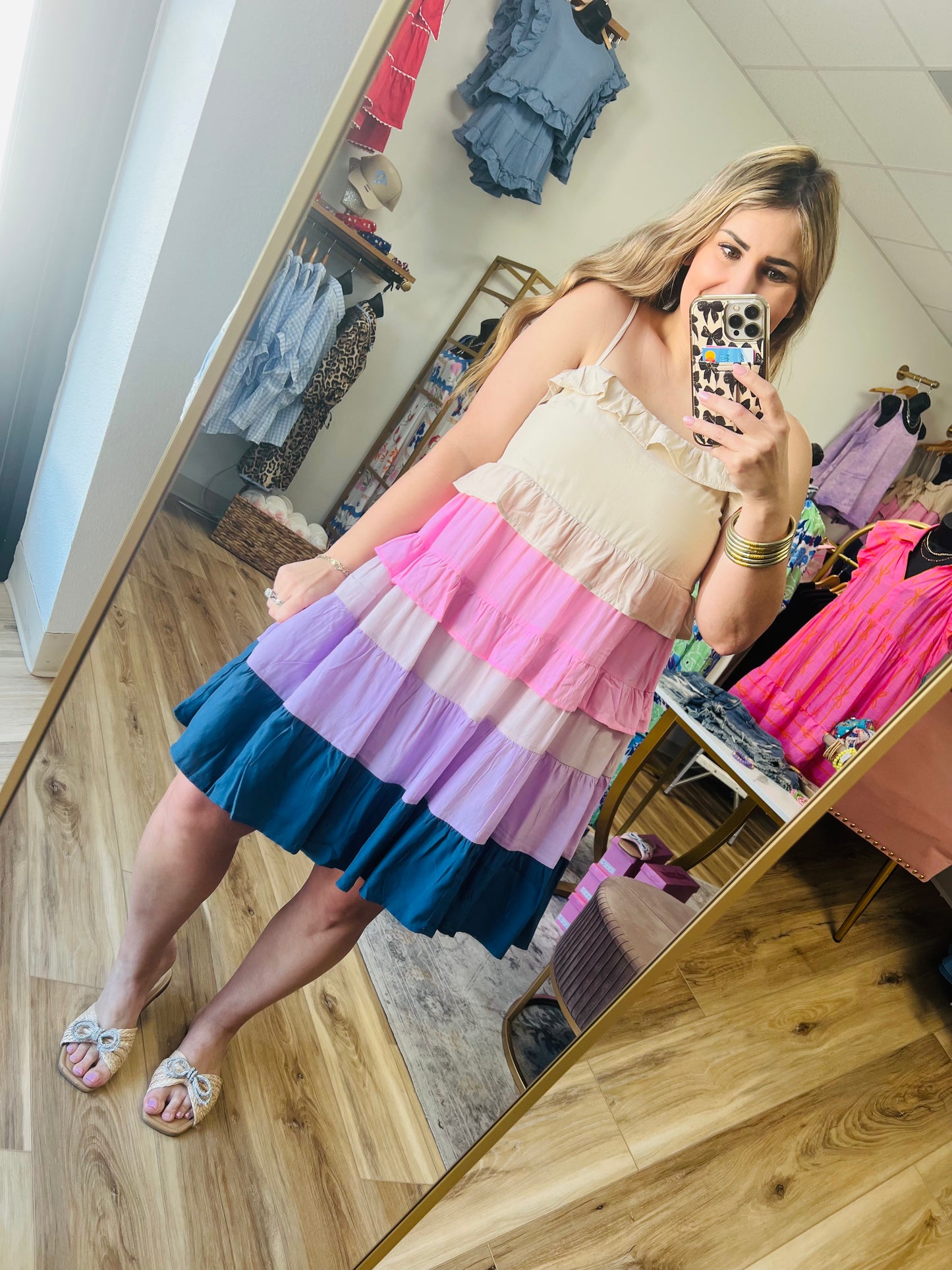 Multi Color Ruffle Dress