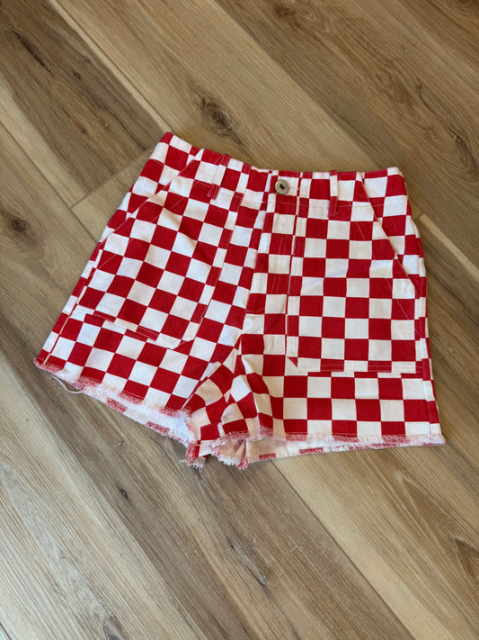 Red Checkered Shorts