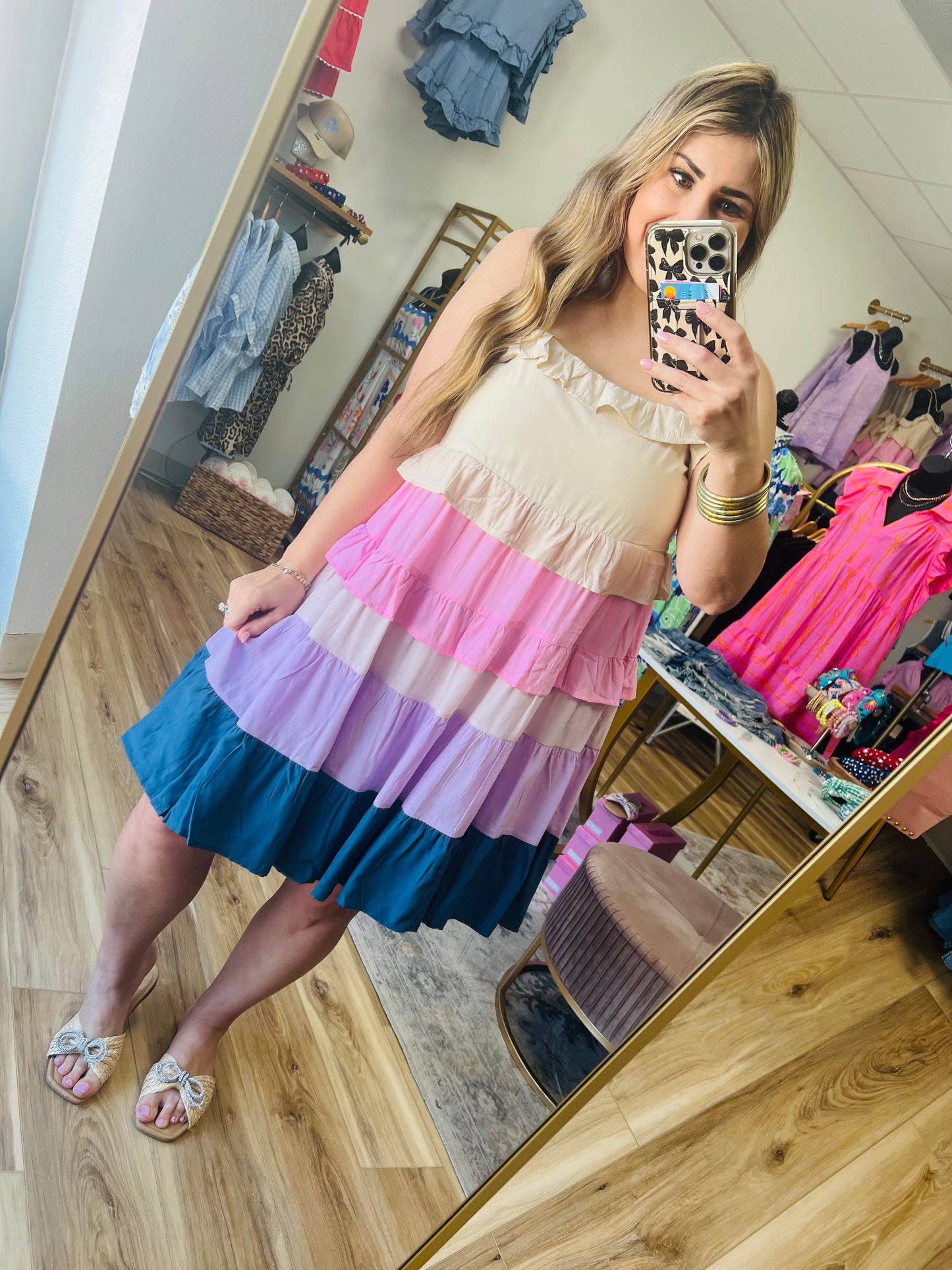 Multi Color Ruffle Dress