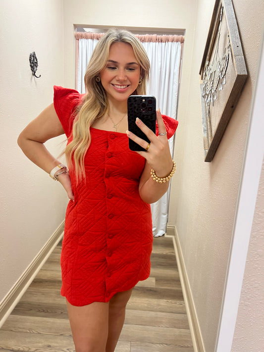 Red Quilted Dress