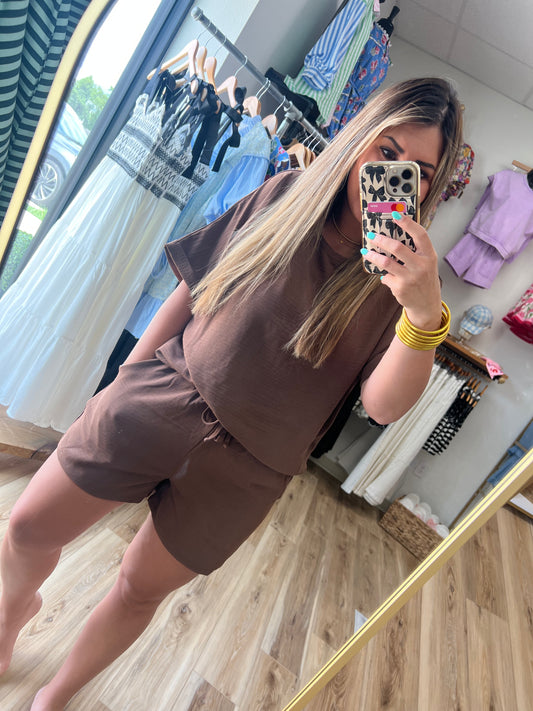 Brown Short Set