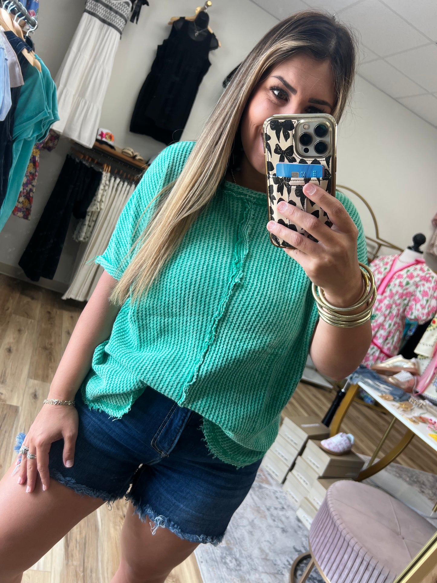 Green Waffle Top