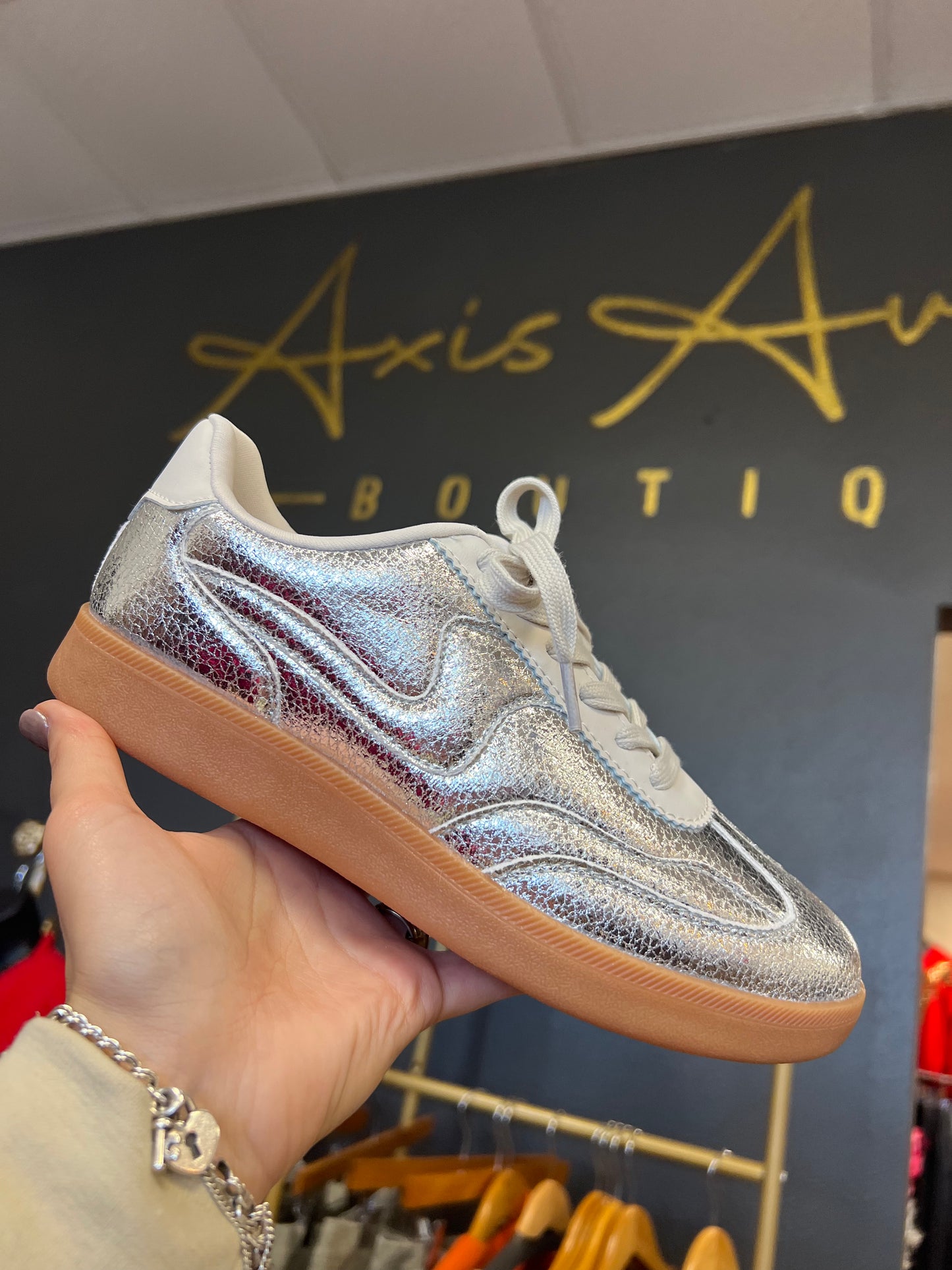 Silver Metallic Sneakers