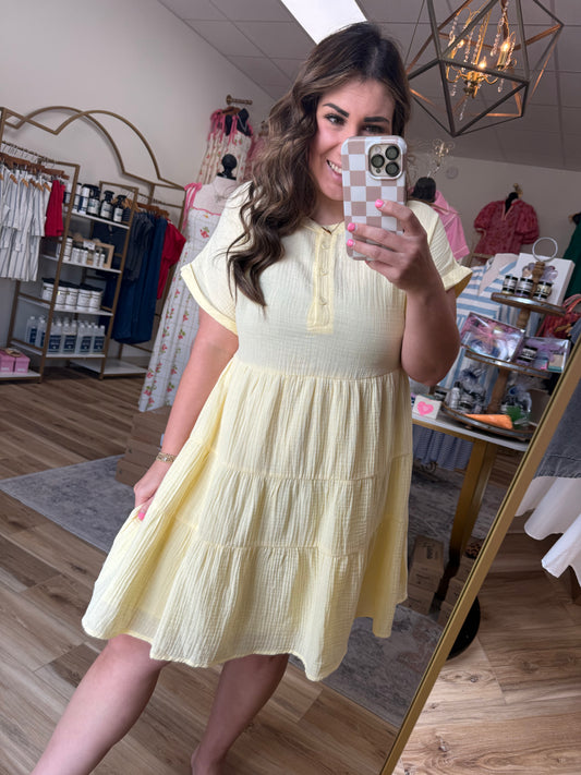 Yellow Gauze Dress