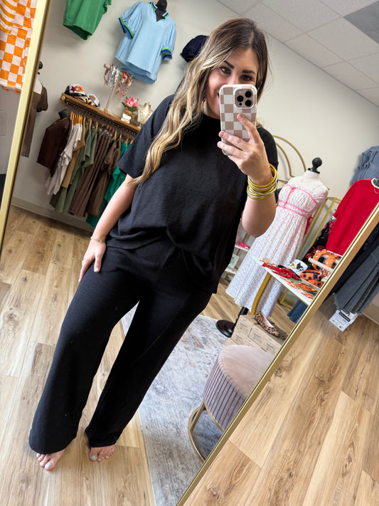 Black Short Sleeve Set