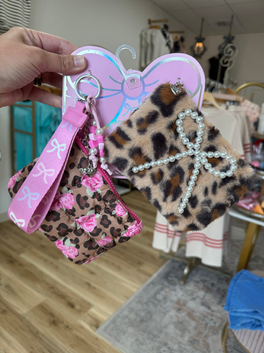 Leopard Wristlet/Keychain Set
