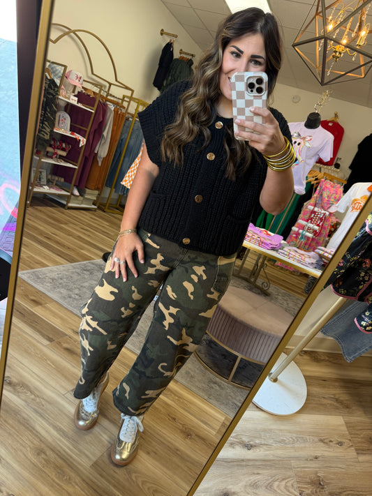 Camo Barrel Jean