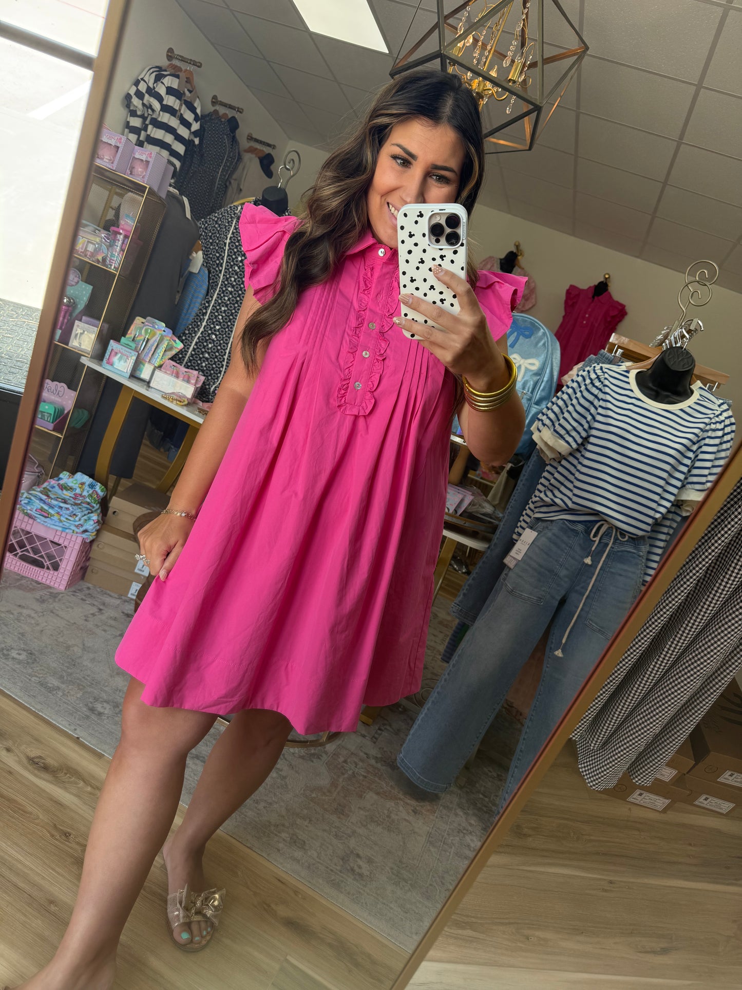 Hot Pink Ruffle Dress