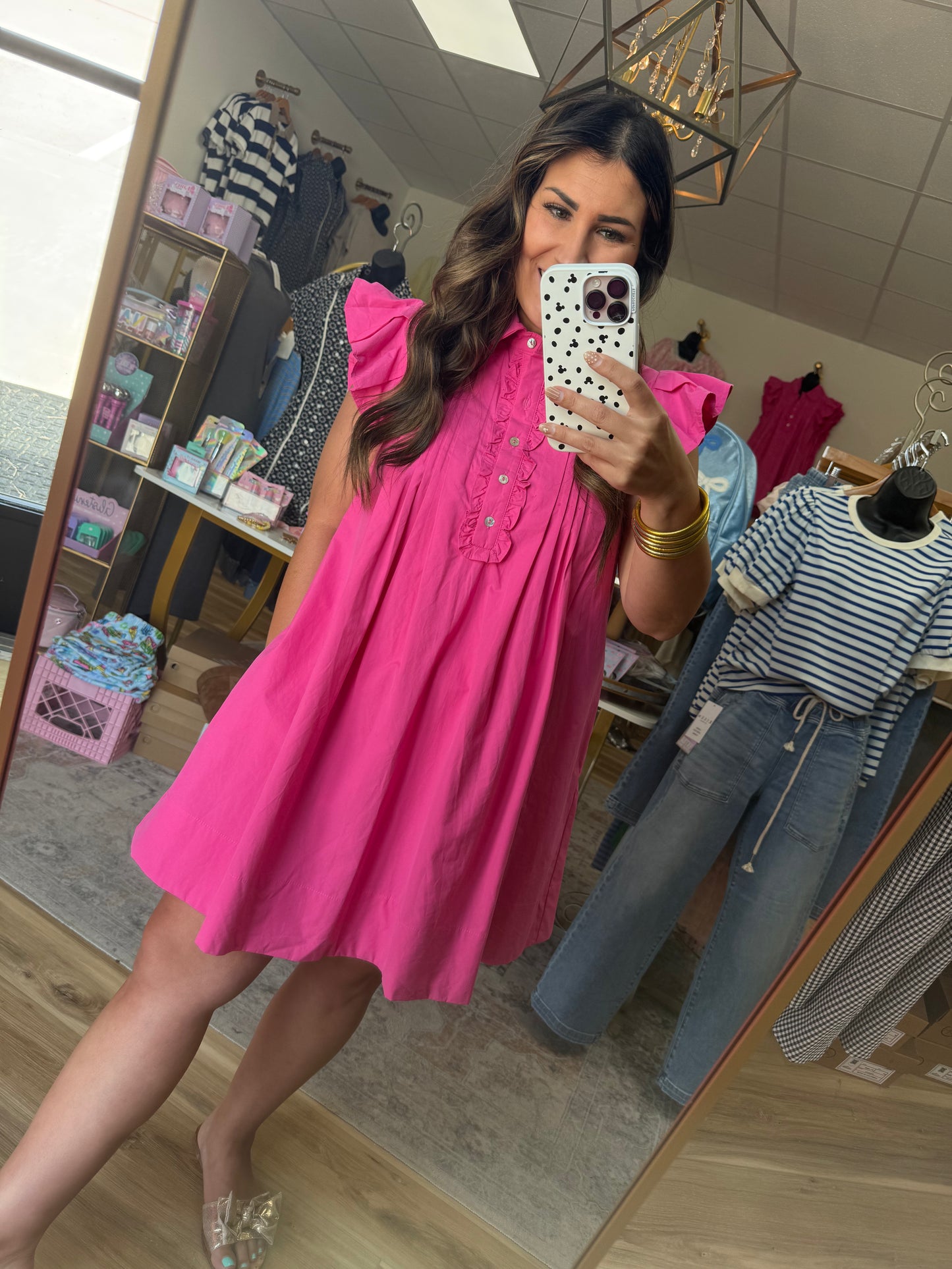 Hot Pink Ruffle Dress