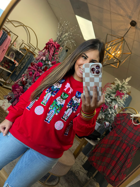 Red Sequin Nutcracker