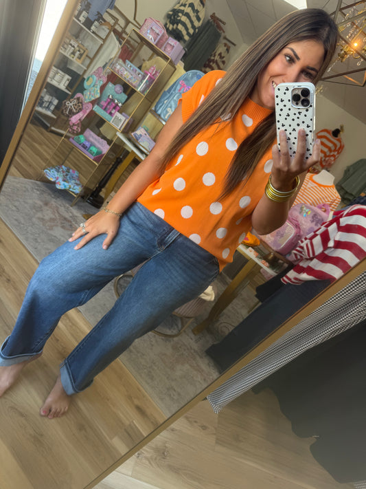 Orange Polka Dot Sweater