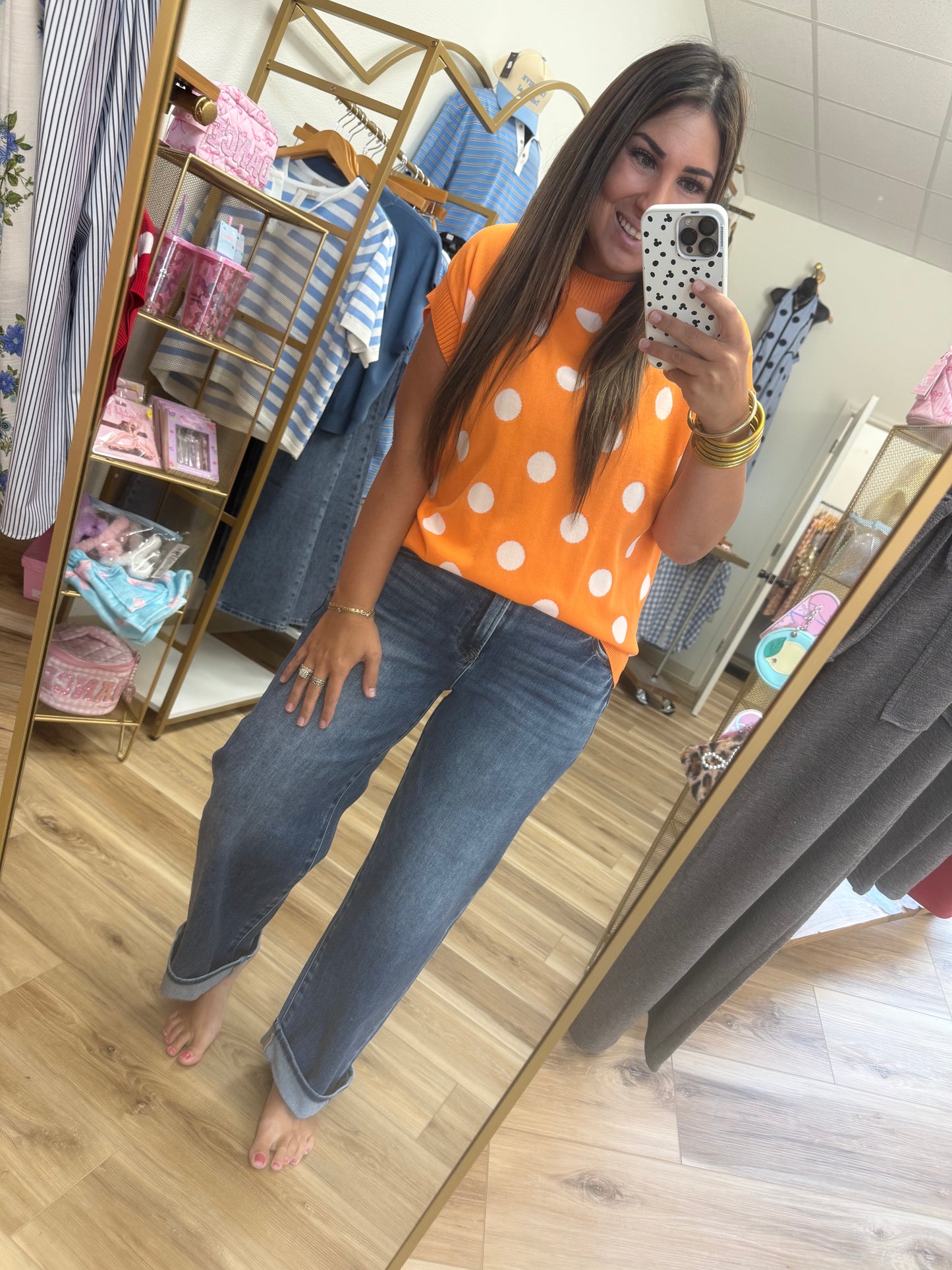 Orange Polka Dot Sweater