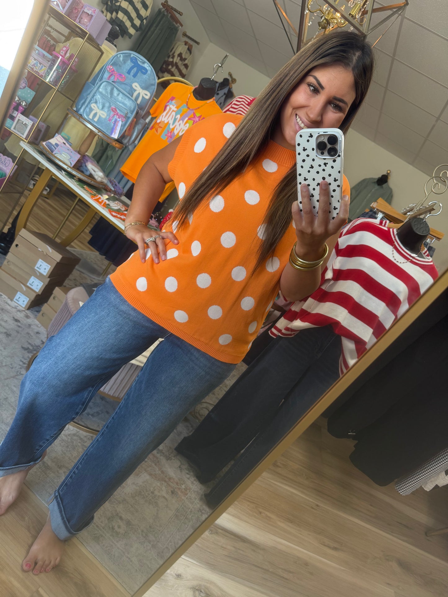 Orange Polka Dot Sweater