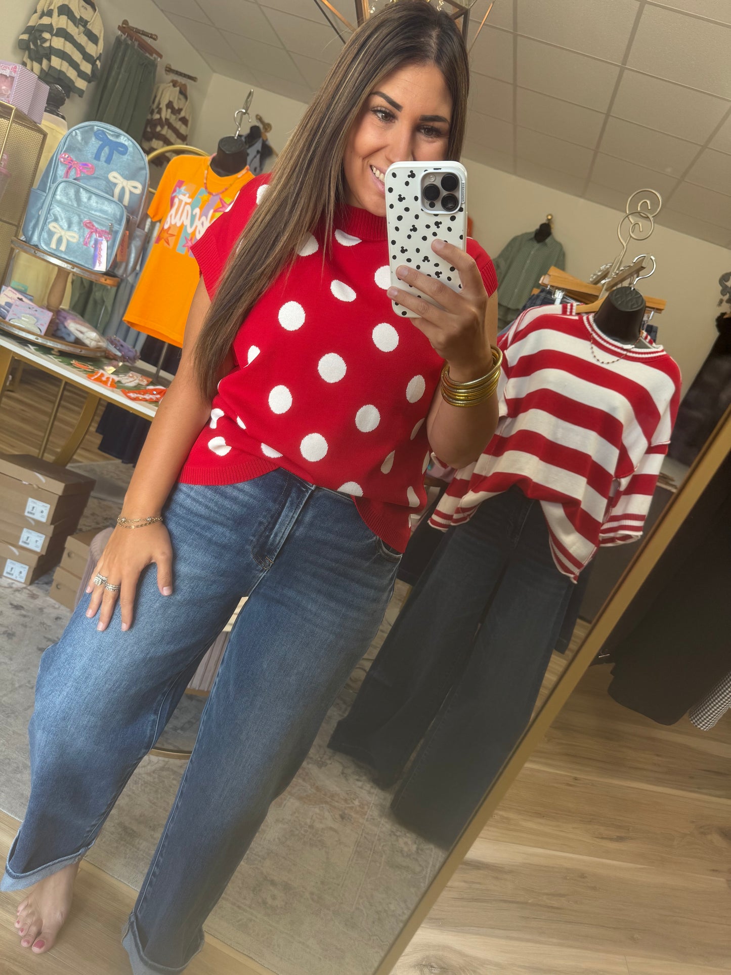 Red Polka Dot Top