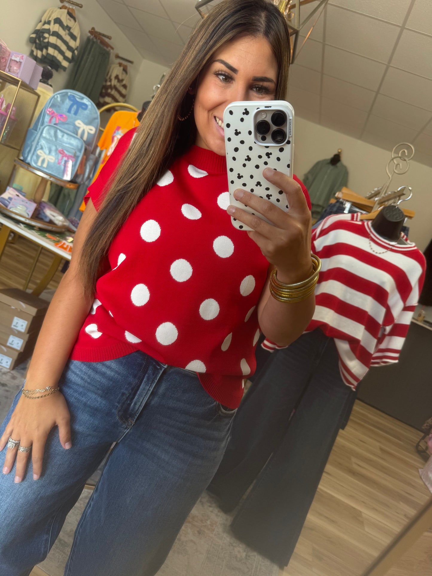 Red Polka Dot Top