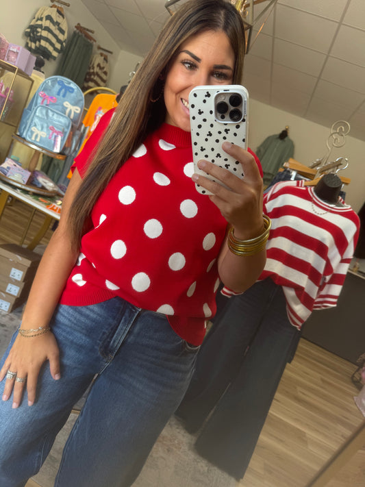 Red Polka Dot Top